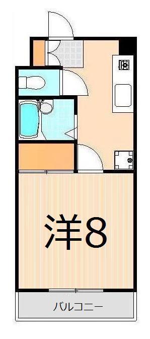 第六日東ハイツ(1K/2階)の間取り写真
