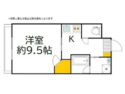 クレール翠(1K/3階)の間取り写真