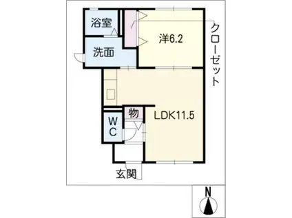 ディアス21(1LDK/1階)の間取り写真