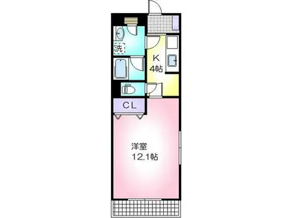 エクシードVII(1K/2階)の間取り写真