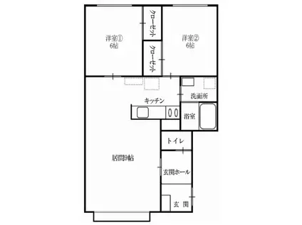 プラザSATA(2LDK/2階)の間取り写真