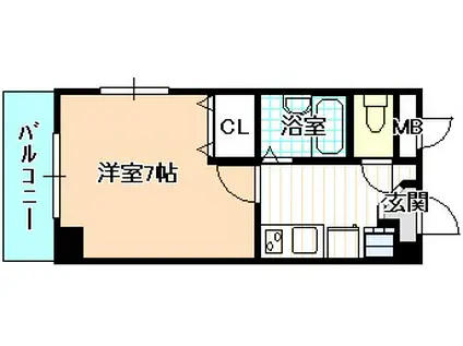 サンピア丸野(1K/3階)の間取り写真