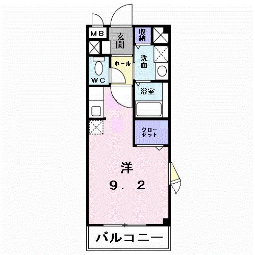 モルティ・MK(ワンルーム/2階)の間取り写真