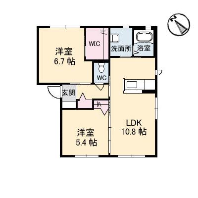 K.D.Y新市(2LDK/1階)の間取り写真