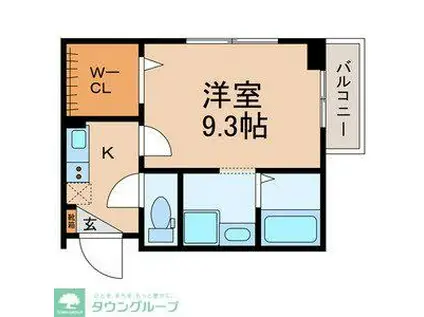 GREIGE(1K/1階)の間取り写真