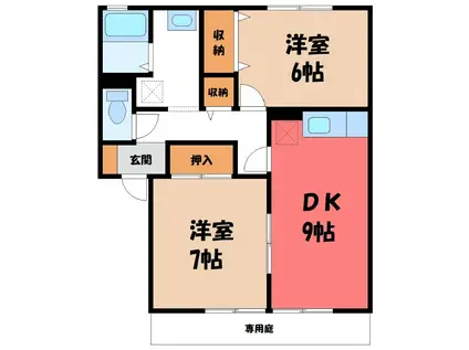 パークハイム(2DK/2階)の間取り写真