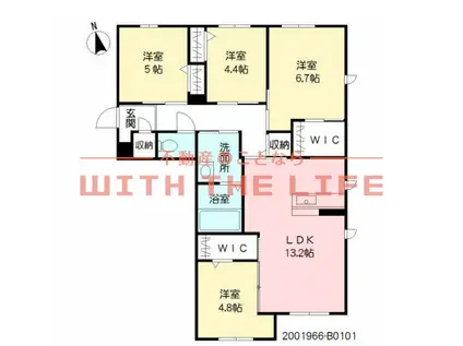 MAST東櫛原(4LDK/1階)の間取り写真