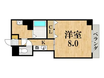 アサヒロイヤルパレス(1K/6階)の間取り写真