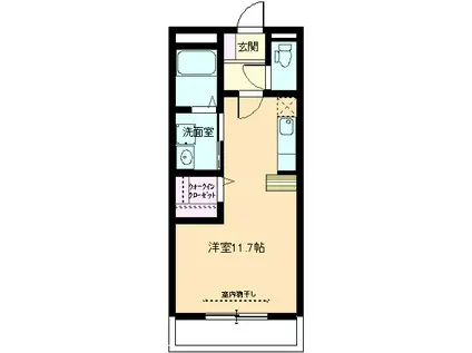 アルトステラ(ワンルーム/1階)の間取り写真