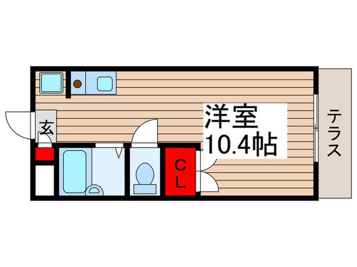 シャルムトキタ(ワンルーム/1階)の間取り写真