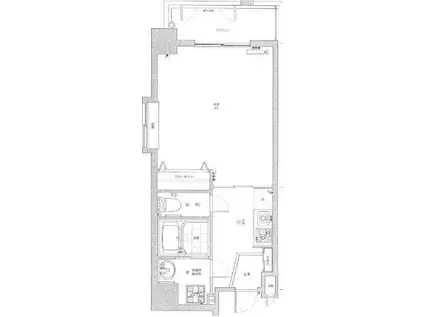 ピュアドームグラビス大濠(1K/1階)の間取り写真