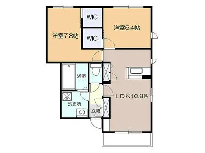 コンフォートレジデンスA(2LDK/1階)の間取り写真