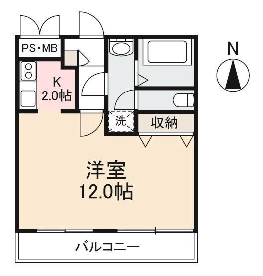 グランヴェール(1K/1階)の間取り写真