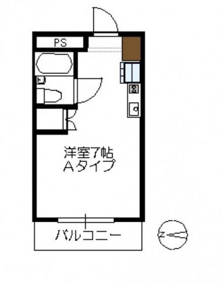 コスミック(ワンルーム/7階)の間取り写真