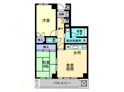 リッシュメゾン(2LDK/6階)の間取り写真