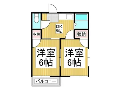 ブラボー50 NO.16(2DK/2階)の間取り写真