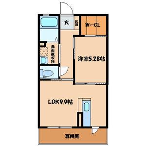 チェリーブロッサム(1LDK/1階)の間取り写真