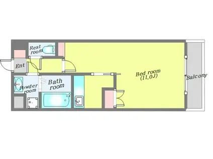 ロンディーヌI長町(1DK/3階)の間取り写真