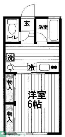 ペルシアーナ三鷹台(1K/1階)の間取り写真