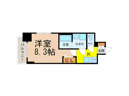 プレサンス池下トレス(1K/10階)の間取り写真