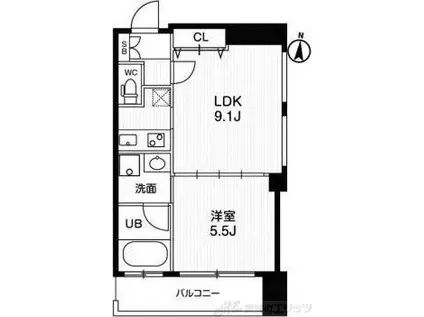 アーバンフラッツ西中島(1LDK/12階)の間取り写真