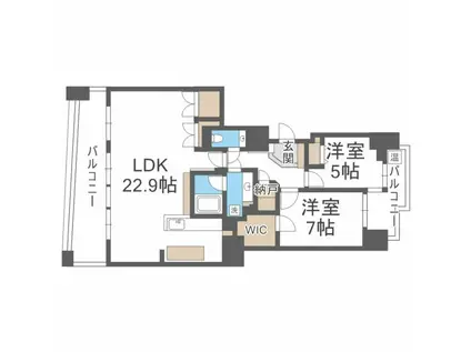 円山公園シティタワー(2LDK/9階)の間取り写真