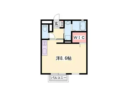 ディアコート北条II(ワンルーム/2階)の間取り写真