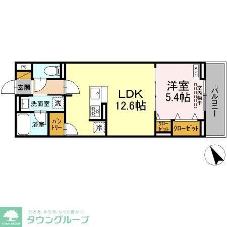 ディーラヴェニュー(1LDK/3階)の間取り写真
