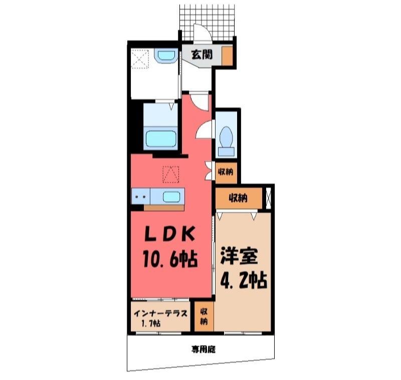 ソラーレ(1LDK/1階)の間取り写真