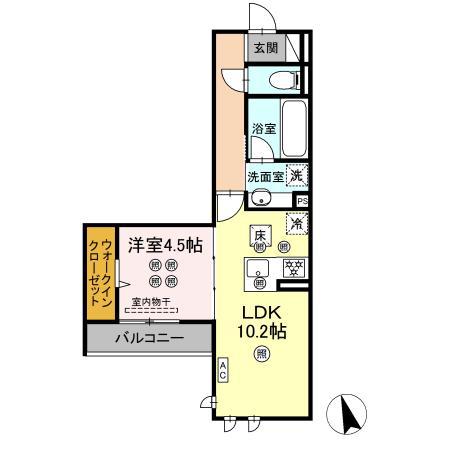 グランシャリオ(1LDK/1階)の間取り写真