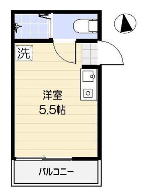 ファブール千川(ワンルーム/2階)の間取り写真