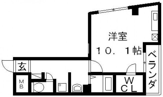 Mプラザ布施弐番館(ワンルーム/4階)の間取り写真