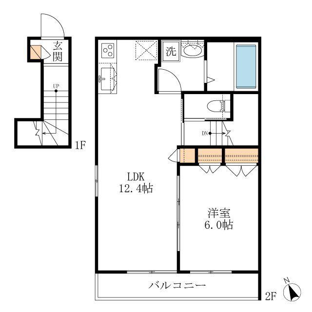 EGRETMARSH(1LDK/2階)の間取り写真