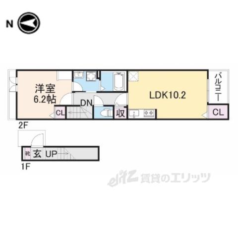 エンジェルⅡ(1LDK/2階)の間取り写真