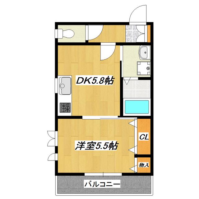 アークみのり(1DK/3階)の間取り写真