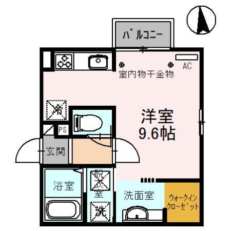 クレスト・ラメール(ワンルーム/1階)の間取り写真