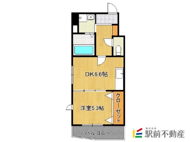 スタンドリバー天神南(1DK/11階)の間取り写真