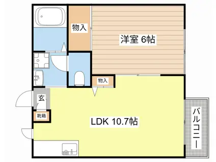 キャロットハウス(1LDK/1階)の間取り写真