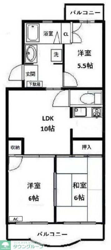 コーエープラザA(3LDK/1階)の間取り写真