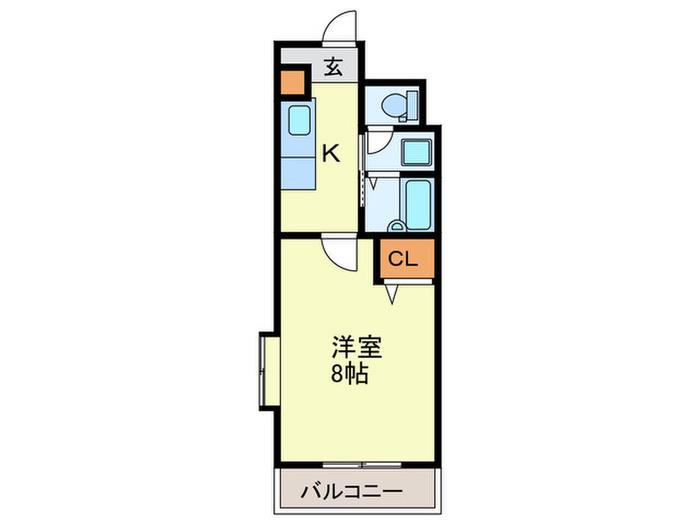 BRILLIANT36(1K/6階)の間取り写真