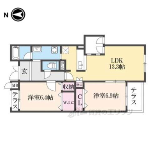 プライムガーデン(2LDK/3階)の間取り写真