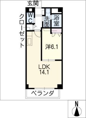 メゾン・ド・レーヴ(1LDK/1階)の間取り写真