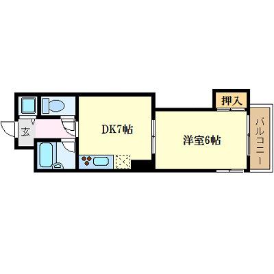 ふぁみーゆ旭川(1DK/2階)の間取り写真