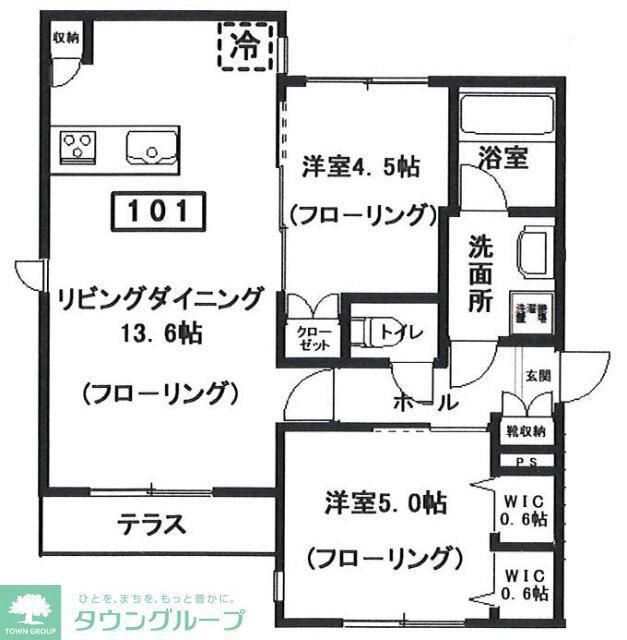 パークサイドハウス(2LDK/1階)の間取り写真