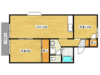 セジュール庚午A棟(2LDK/2階)の間取り写真