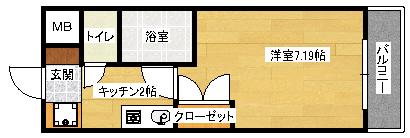 87Gメゾンマスイ(1K/4階)の間取り写真