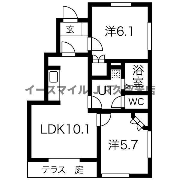 メイフェア(2LDK/1階)の間取り写真
