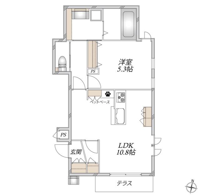 MAISON DE RAPPORT(1LDK/1階)の間取り写真
