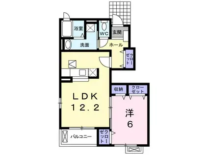アステール(1LDK/1階)の間取り写真