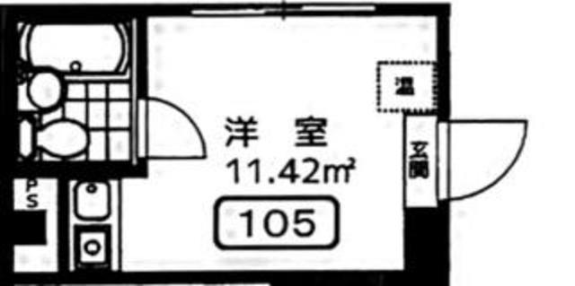 パークサイドパレス(ワンルーム/1階)の間取り写真